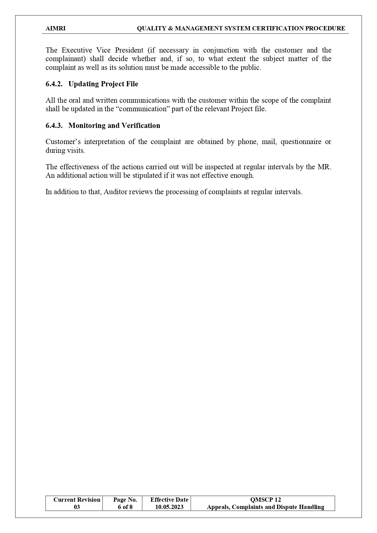 Appeals & Complaints Process