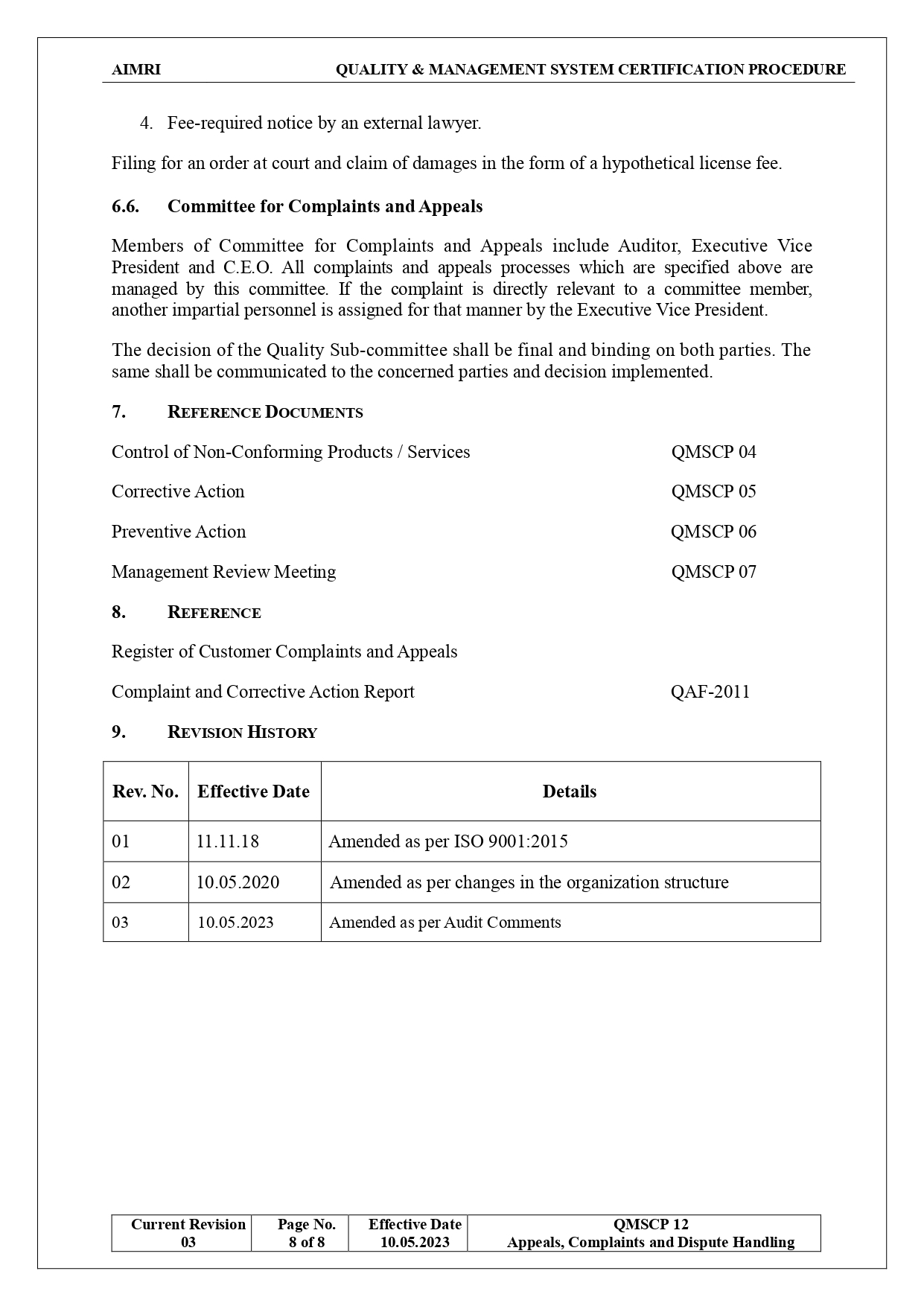 Appeals & Complaints Process